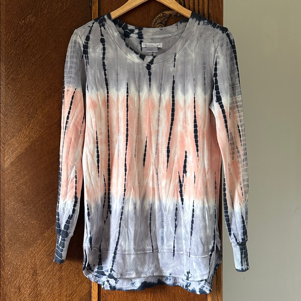 Women’s Keren Hart Ombré Top Blue Pink Tie Dye Small